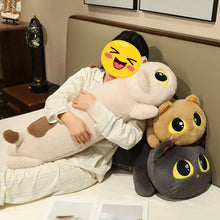 Load image into Gallery viewer, Brown Giant Cat Plush Toy - Big Eyes and Orange Inner Ears-Stuffed Animals-Cat Memorial Gifts,Stuffed Animal-3