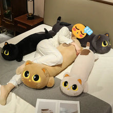Load image into Gallery viewer, Brown Giant Cat Plush Toy - Big Eyes and Orange Inner Ears-Stuffed Animals-Cat Memorial Gifts,Stuffed Animal-5