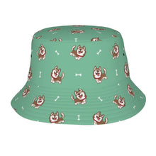 Load image into Gallery viewer, Brown Husky Love Bucket Hat-Hats &amp; Caps-Accessories,Dog Dad Gifts,Dog Mom Gifts,Hats,Siberian Husky-Mint Green-One Size-17