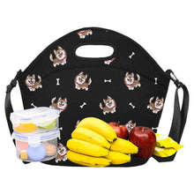 Load image into Gallery viewer, Brown Husky Love Neoprene Lunch Bag-Accessories-Accessories,Bags,Dog Dad Gifts,Dog Mom Gifts,Lunch Bags,Siberian Husky-11