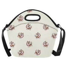 Load image into Gallery viewer, Brown Husky Love Neoprene Lunch Bag-Accessories-Accessories,Bags,Dog Dad Gifts,Dog Mom Gifts,Lunch Bags,Siberian Husky-Ivory-ONESIZE-1