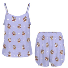Load image into Gallery viewer, Brown Husky Love Women's Cami and Shorts Pajama Set-Apparel-Apparel,Dog Mom Gifts,Pajamas,Siberian Husky-18