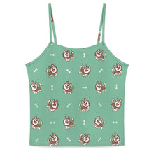 Load image into Gallery viewer, Brown Husky Love Women's Cami and Shorts Pajama Set-Apparel-Apparel,Dog Mom Gifts,Pajamas,Siberian Husky-Mint Green-XS-13