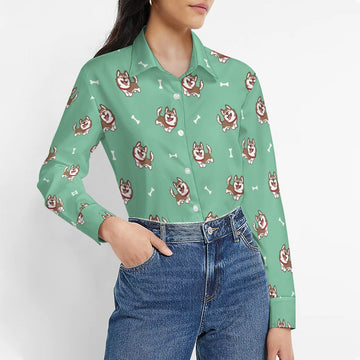 Brown Husky Love Womens Shirt 360x