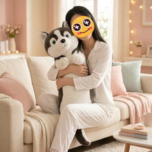 Load image into Gallery viewer, Brown and White Husky Body Pillow Plush Toy - Snuggly Long Fur Ball (Medium to Giant Size)-Stuffed Animals-Home Decor,Pillows,Siberian Husky,Stuffed Animal-3
