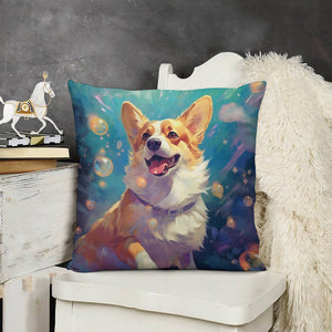 Bubble Bliss Corgi Plush Pillow Case-Cushion Cover-Corgi, Dog Dad Gifts, Dog Mom Gifts, Home Decor, Pillows-3