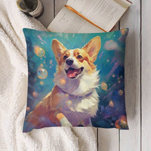 Load image into Gallery viewer, Bubble Bliss Corgi Plush Pillow Case-Cushion Cover-Corgi, Dog Dad Gifts, Dog Mom Gifts, Home Decor, Pillows-4