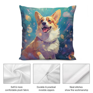 Bubble Bliss Corgi Plush Pillow Case-Cushion Cover-Corgi, Dog Dad Gifts, Dog Mom Gifts, Home Decor, Pillows-5