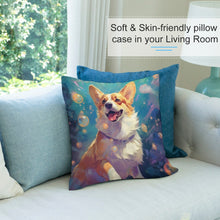 Load image into Gallery viewer, Bubble Bliss Corgi Plush Pillow Case-Cushion Cover-Corgi, Dog Dad Gifts, Dog Mom Gifts, Home Decor, Pillows-7