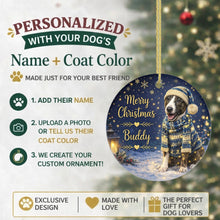 Load image into Gallery viewer, Bull Terrier Christmas Ornament - Cozy Winter Pet Portrait Design - Personalize with Photo and Name-Christmas Ornament-Christmas,Christmas Ornament,Personalize Artwork-2