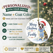 Load image into Gallery viewer, Bull Terrier Christmas Ornament - Cozy Winter Pet Portrait Design - Personalize with Photo and Name-Christmas Ornament-Christmas,Christmas Ornament,Personalize Artwork-2