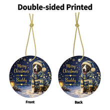Load image into Gallery viewer, Bull Terrier Christmas Ornament - Cozy Winter Pet Portrait Design - Personalize with Photo and Name-Christmas Ornament-Christmas,Christmas Ornament,Personalize Artwork-4