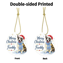 Load image into Gallery viewer, Bull Terrier Christmas Ornament - Cozy Winter Pet Portrait Design - Personalize with Photo and Name-Christmas Ornament-Christmas,Christmas Ornament,Personalize Artwork-4