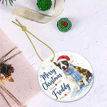 Load image into Gallery viewer, Bull Terrier Christmas Ornament - Cozy Winter Pet Portrait Design - Personalize with Photo and Name-Christmas Ornament-Christmas,Christmas Ornament,Personalize Artwork-6