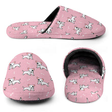 Load image into Gallery viewer, Bull Terrier Slippers for Women - Eye Patch White Bull Terrier - Flannel-Slippers-12