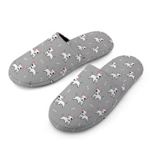 Load image into Gallery viewer, Bull Terrier Slippers for Women - Eye Patch White Bull Terrier - Flannel-Slippers-23
