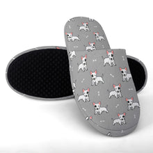 Load image into Gallery viewer, Bull Terrier Slippers for Women - Eye Patch White Bull Terrier - Flannel-Slippers-25