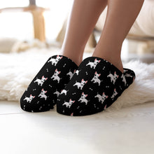Load image into Gallery viewer, Bull Terrier Slippers for Women - Eye Patch White Bull Terrier - Flannel-Slippers-5.5 - 6-Midnight Black-7