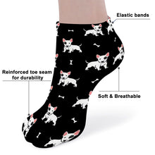 Load image into Gallery viewer, Bull Terrier Socks - Ankle Length - Eye Patch White Bull Terrier Love-Accessories-Accessories,Bull Terrier,Dog Dad Gifts,Socks-20
