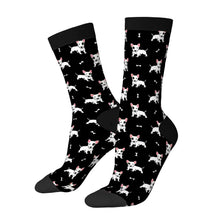 Load image into Gallery viewer, Bull Terrier Socks - Eye Patch White Bull Terrier Love-Wear Accessories-Black-3 Black-One Size-61