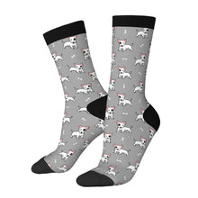 Load image into Gallery viewer, Bull Terrier Socks - Eye Patch White Bull Terrier Love-Wear Accessories-Gray-3 Black-One Size-1