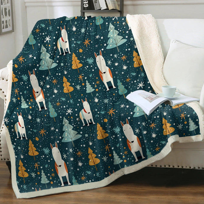 Bull Terrier Winter Magic Christmas Blanket-Blanket-Blankets, Bull Terrier, Christmas, Home Decor-Small-1