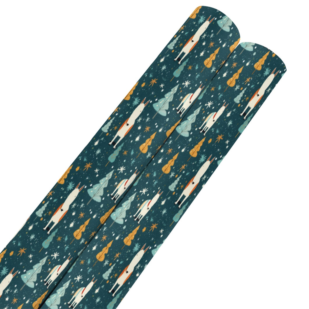 Bull Terrier Winter Magic Christmas Gift Wrapping Paper - 2 Rolls-4