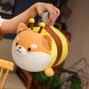 Bumble Bee Shiba Inu Stuffed Animal Plush Toy Pillows (Small to Large Size)-2