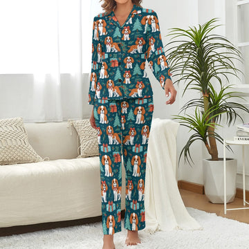 Bundles of Joy Blenheim Cavaliers Christmas Pajamas Set for Women-Pajamas-Apparel, Cavalier King Charles Spaniel, Christmas, Dog Mom Gifts, Pajamas-2