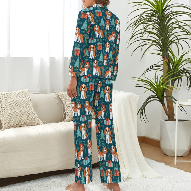Bundles of Joy Blenheim Cavaliers Christmas Pajamas Set for Women-Pajamas-Apparel, Cavalier King Charles Spaniel, Christmas, Dog Mom Gifts, Pajamas-3