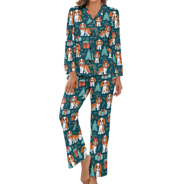 Bundles of Joy Blenheim Cavaliers Christmas Pajamas Set for Women-Pajamas-Apparel, Cavalier King Charles Spaniel, Christmas, Dog Mom Gifts, Pajamas-4
