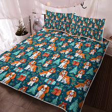 Load image into Gallery viewer, Bundles of Joy Blenheim Cavaliers Christmas Quilt Blanket Bedding Set-Bedding-Bedding, Blankets, Cavalier King Charles Spaniel, Christmas, Home Decor-2