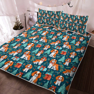 Bundles of Joy Blenheim Cavaliers Christmas Quilt Blanket Bedding Set-Bedding-Bedding, Blankets, Cavalier King Charles Spaniel, Christmas, Home Decor-2