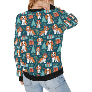 Bundles of Joy Blenheim Cavaliers Christmas Sweatshirt for Women-Apparel-Apparel, Cavalier King Charles Spaniel, Christmas, Dog Mom Gifts, Sweatshirt-2