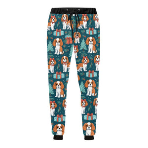 Bundles of Joy Blenheim Cavaliers Christmas Unisex Sweatpants-Apparel-Apparel, Cavalier King Charles Spaniel, Christmas, Dog Dad Gifts, Dog Mom Gifts, Pajamas-4