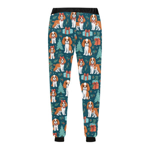 Bundles of Joy Blenheim Cavaliers Christmas Unisex Sweatpants-Apparel-Apparel, Cavalier King Charles Spaniel, Christmas, Dog Dad Gifts, Dog Mom Gifts, Pajamas-5