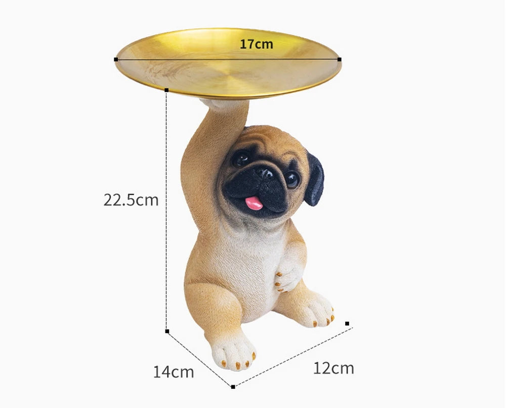 Butler Pug Love Key Tray Holder Statues-12