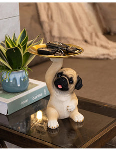 Butler Pug Love Key Tray Holder Statues-14