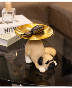 Butler Pug Love Key Tray Holder Statues-15