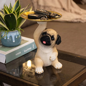 Butler Pug Love Key Tray Holder Statues-2