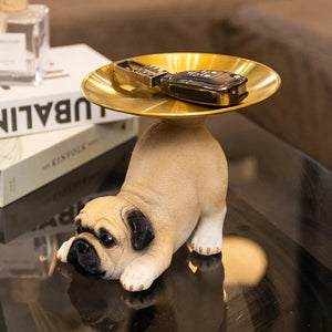 Butler Pug Love Key Tray Holder Statues-3