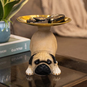 Butler Pug Love Key Tray Holder Statues-4