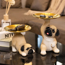 Load image into Gallery viewer, Butler Pug Love Key Tray Holder Statues-9