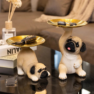 Butler Pug Love Key Tray Holder Statues-9