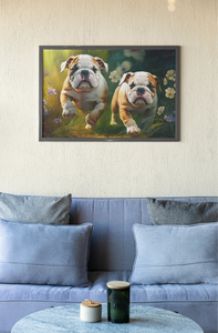 Buttercup Field English Bulldogs Wall Art Poster-Art-Dog Art, English Bulldog, Home Decor, Poster-5
