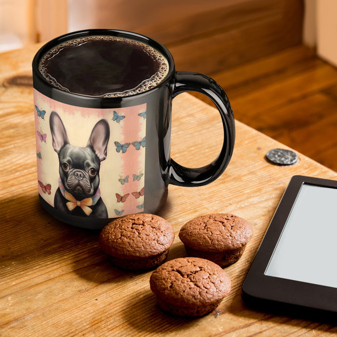Butterfly Whispers Black French Bulldog Coffee Mug-ONE SIZE-Black-1