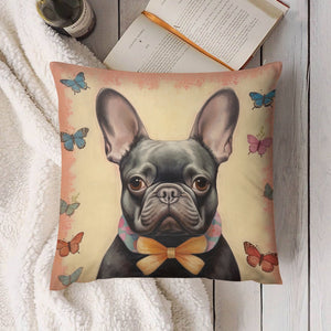 Butterfly Whispers Black French Bulldog Plush Pillow Case-Cushion Cover-Dog Dad Gifts, Dog Mom Gifts, French Bulldog, Home Decor, Pillows-4