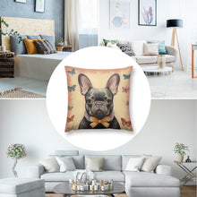 Load image into Gallery viewer, Butterfly Whispers Black French Bulldog Plush Pillow Case-Cushion Cover-Dog Dad Gifts, Dog Mom Gifts, French Bulldog, Home Decor, Pillows-8