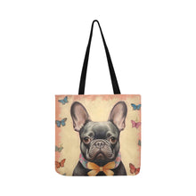 Load image into Gallery viewer, Butterfly Whispers Black French Bulldog Shopping Tote Bag-Accessories-Accessories, Bags, Dog Dad Gifts, Dog Mom Gifts, French Bulldog-ONESIZE-2