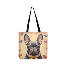 Load image into Gallery viewer, Butterfly Whispers Black French Bulldog Shopping Tote Bag-Accessories-Accessories, Bags, Dog Dad Gifts, Dog Mom Gifts, French Bulldog-ONESIZE-1